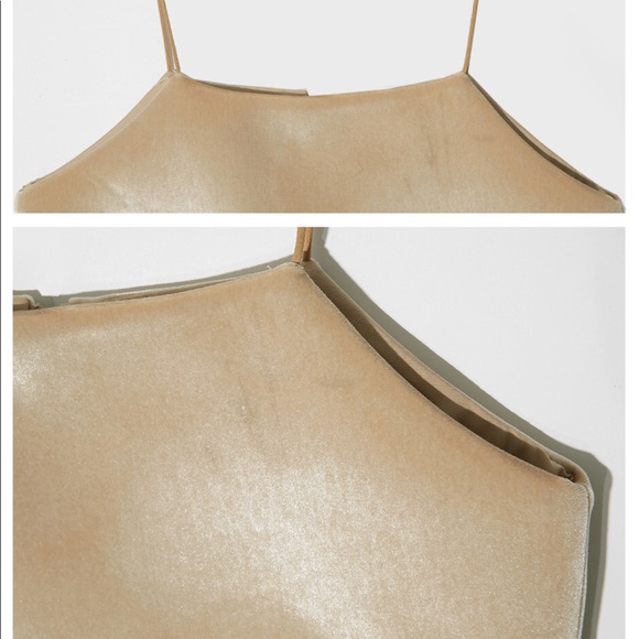 NWT Style Nanda Soft Zip Back Crop Cami Tan Nude - Picture 2 of 6